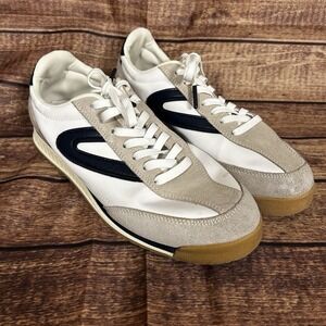 TRETORN Rawlins Women's Kristine Lace-Up Sneakers Shoes 8.5M White & Navy Blue